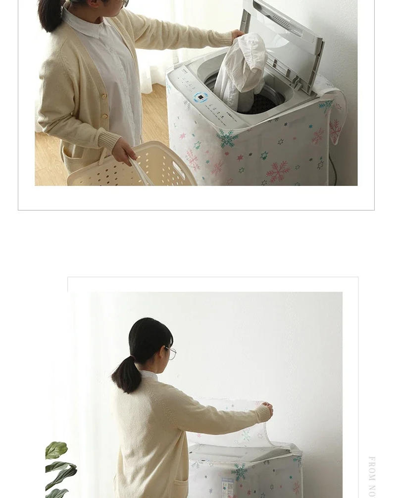 Description Picture 4 of itemDrum Washing Machine Cover Dust Cover Clean Washing Case Cute Cartoon Dryer Cover For Washing Machine Household Goods