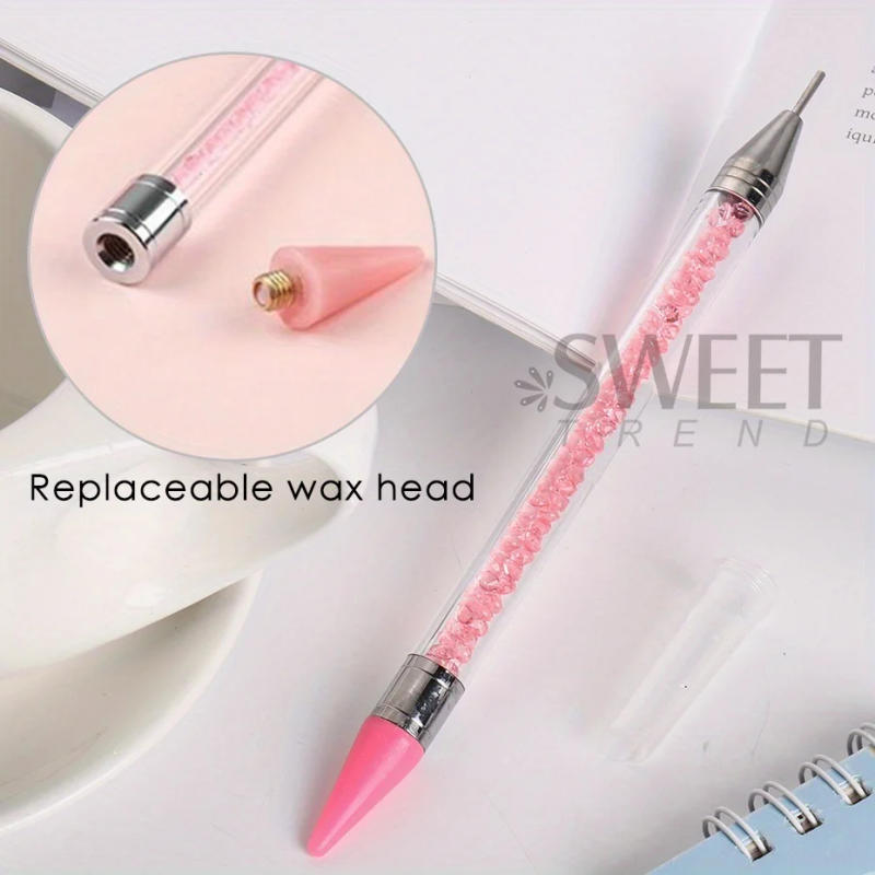 Description Picture 5 of itemDual-Ended Rhinestone Picker Pen With Tweezer Set Point Drill Wax Pencil Sticking Picking Dotting Jewelry Tools Decoration Kit