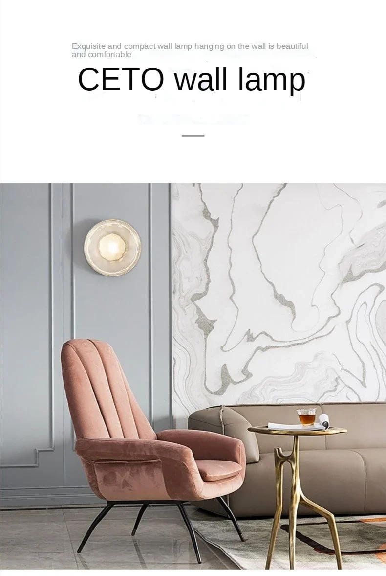 Description Picture 5 of itemGlass Led Wall Mounted Lamp for Bedroom Bedside Hotel Living Room Hallway Bathroom Decoration Sconce Light Background Modern