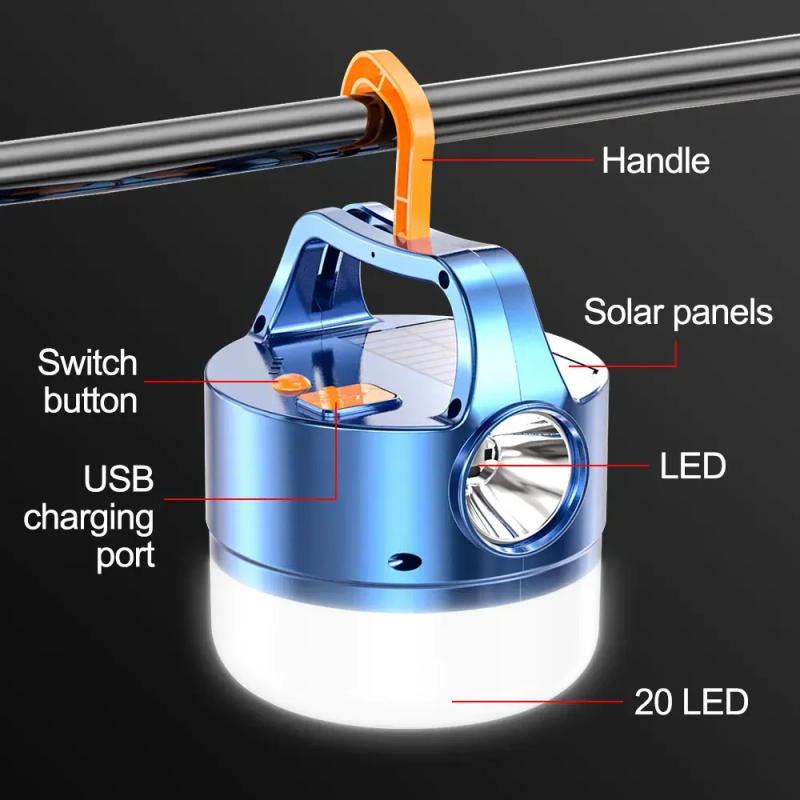 Description Picture 4 of item30W Solar LED Backpacking Hiking Lantern Portable High Power USB Recharge Flashlight Camping Lamp Emergency Work Repair Light