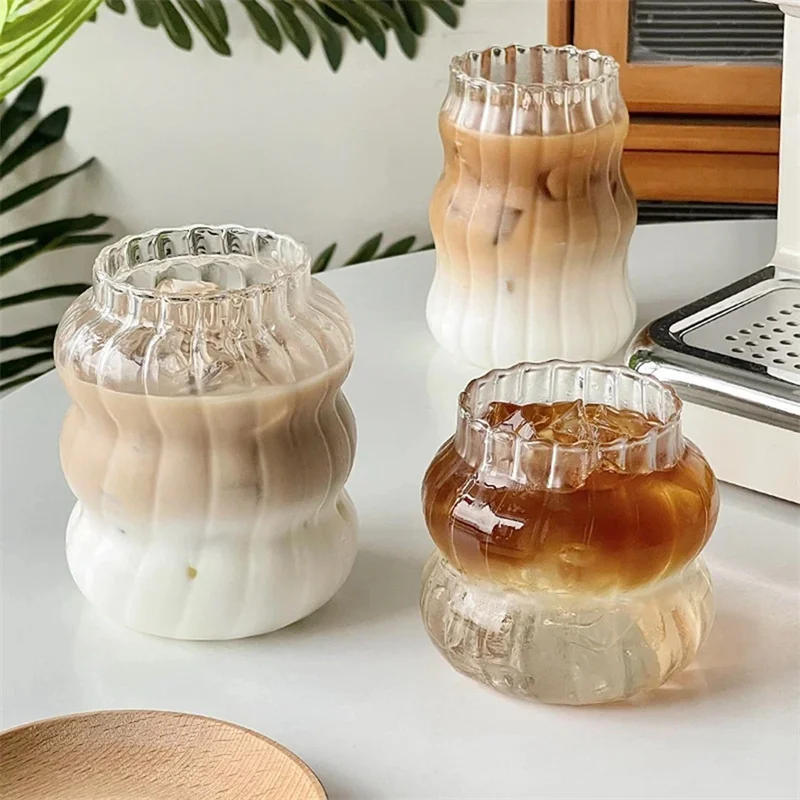 Description Picture 4 of itemCreative Ins Glass Cup Heat-resistant Tumbler Transparent Tea Juice Milk Coffee Mug Home Water Glasses Cocktail Beer Glasses