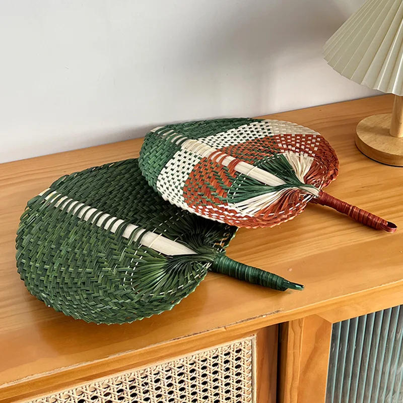 Description Picture 6 of item1pc Bamboo Woven Hand-Woven Fan Summer Fan Literary Cooling Fan Creative Hand-Cranked Fan Home Room Living Room Office Decor