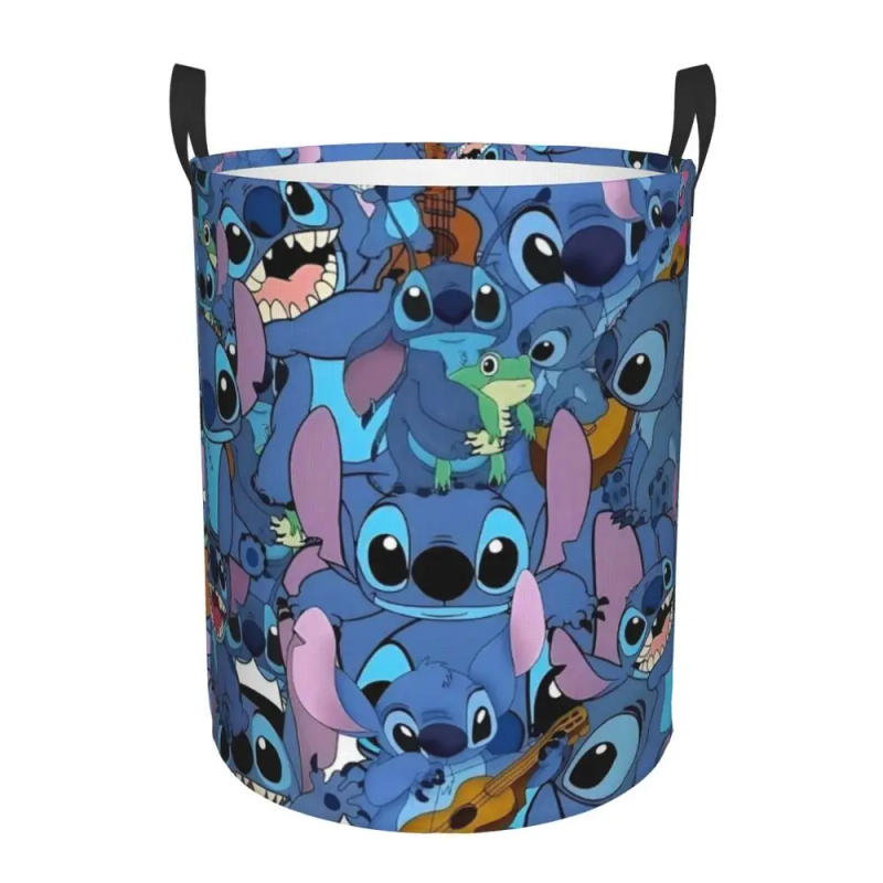 Description Picture 2 of itemCustomized Lilo And Stitch Pattern Laundry Basket Collapsible Anime Cartoon Clothes Toy Hamper Storage Bin for Kids Nursery