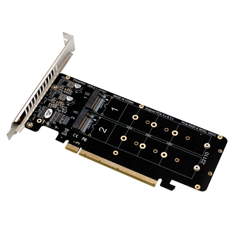 Description Picture 4 of itemPCIe to M2 Riser Card for NVME M.2 M-Key 2240 2260 2280 22110 SSD 2U PCI-E Expansion Card 4-Bay RAID PCI Express Adapter