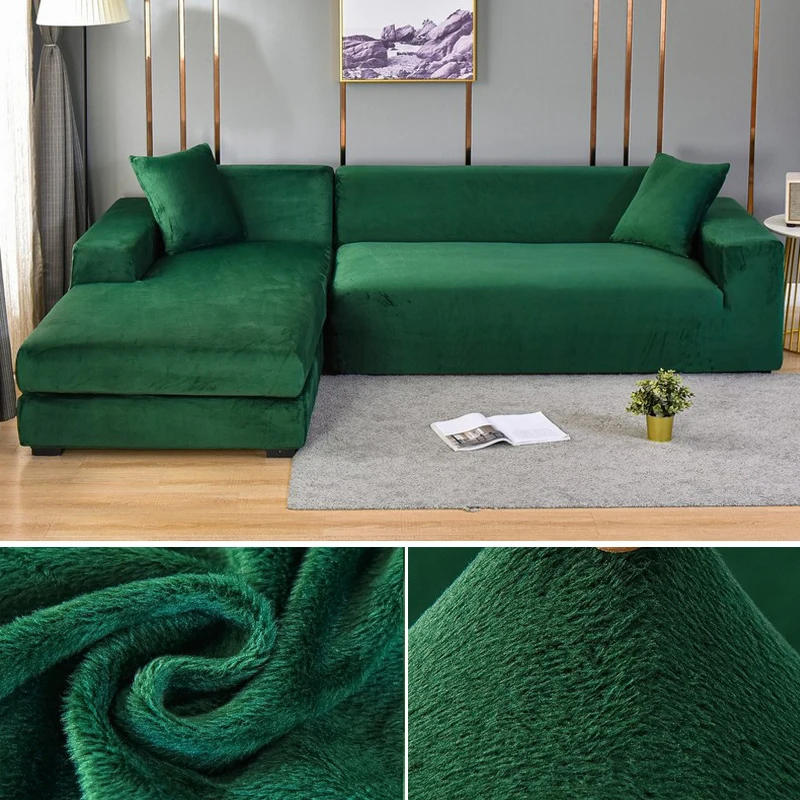 Description Picture 6 of itemVelvet Sofa Cover Thick Elastic 1/2/3/4 Seater Sofa Cover for Living Room Velvet Plush L Shaped Corner Sofa Cover Couch Cover