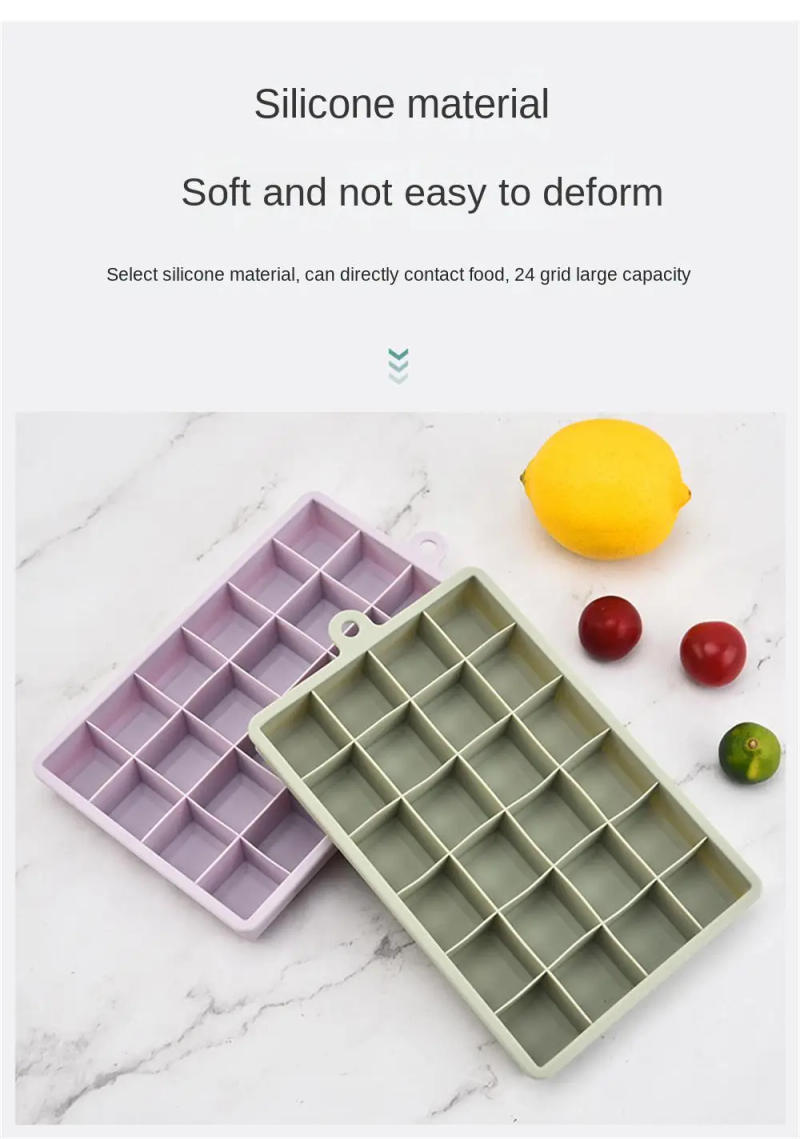 Description Picture 2 of item24/8 Grid Big Ice Tray Mold Box Large Food Grade Silicone Ice Making Square Tray Mold Diy Bar Pub Wine Ice Block Model Accessory