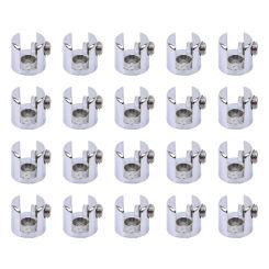10/20pcs Glass Clamp Bracket Adjustable Shelf Clip Flat Back Mount Holder