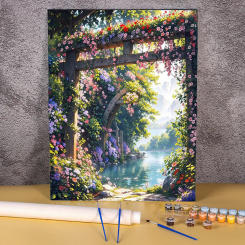 Paint By Number Flower Door Landscape Drawing On Canvas Handpainted Gift Diy Picture With Number Kits Home Decor For Living Room
