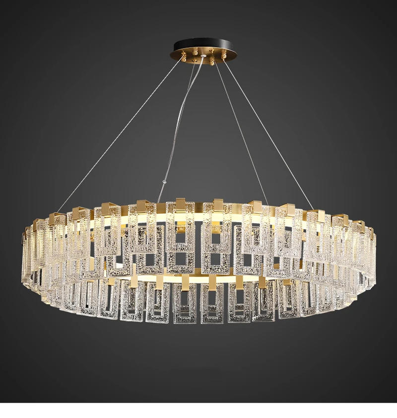 Description Picture 5 of itemRound Design Modern LED Chandelier Living Room Hanglamp Gold Luxury Bedroom Decoration Fixtures
