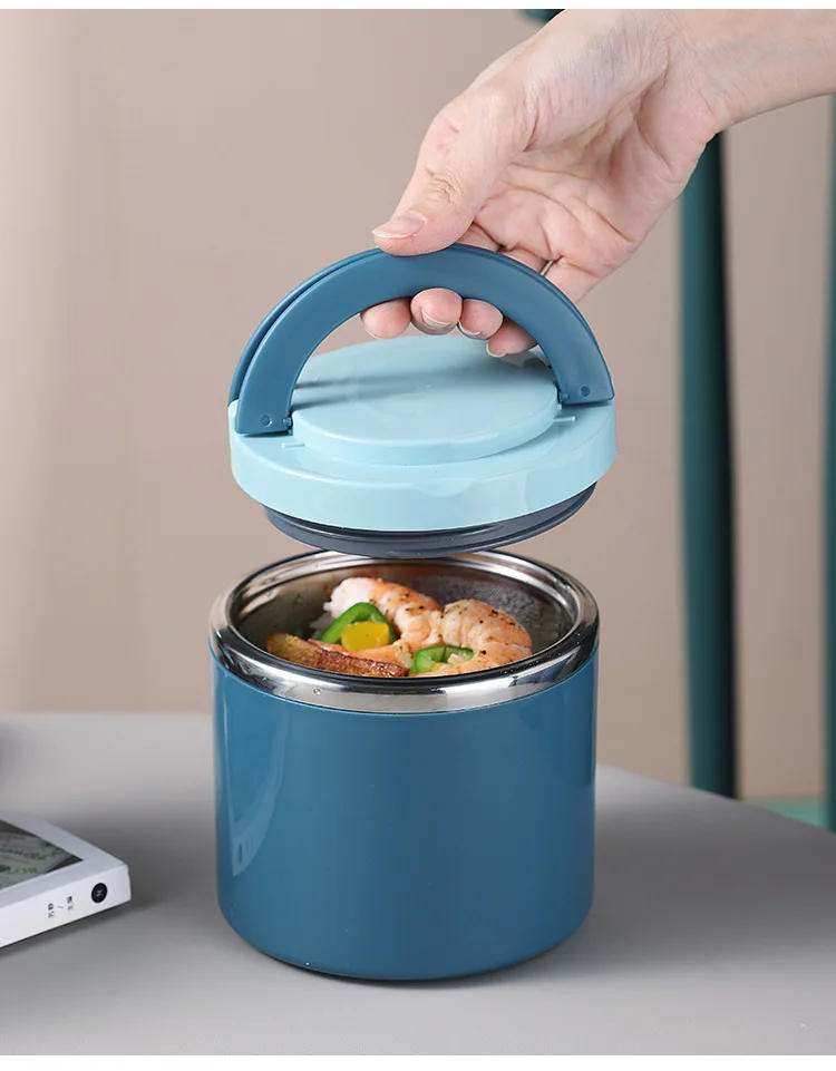 Description Picture 4 of item630/1000ml Thermal Jar Food Grade Insulated Soup Cup Thermos Containers Stainless Steel Roumd Style Thermo Keep Hot Lunch Box