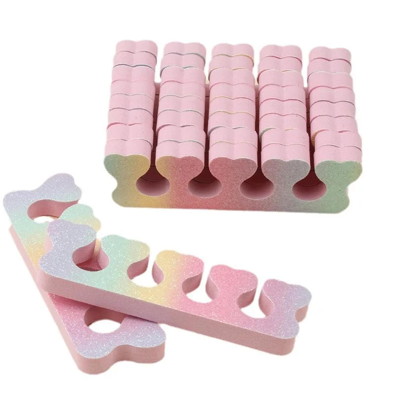 Description Picture 5 of item40/100PCS Glitter Sandpaper Nail Art Toe Separators Fingers Foots Sponge Soft UV Gel Polish Beauty Tools Manicure Pedicure Pack