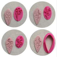 Drip Polymer Clay Embossed Mold/abstract Face Stamp DIY Ceramic Polymer Clay Earring Jewelry Making Tool