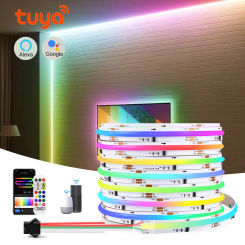 DC12V WS2811 IC RGB Neon LED Strip 1M 2M 3M 5M WiFi COB RGBIC Tape Work With Tuya App/Smart Life/Alexa/Google for TV Backlight