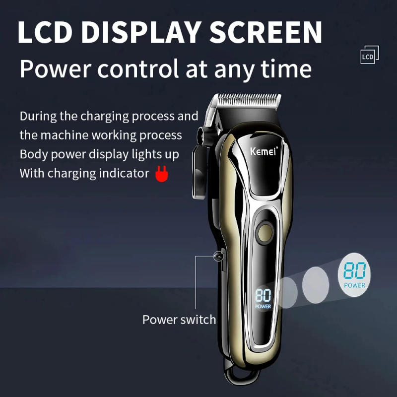 Description Picture 3 of itemKemei KM-PG1990A USB Rechargeable Electric Hair Clipper Professional Cordless Men Hair Trimmer Men's Hair Cutting Machine