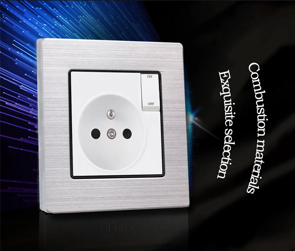 Description Picture 5 of itemEU power socket,16A 250V standard ground with safety door white new flame retardant PC panel 86mm*86mm wall socket