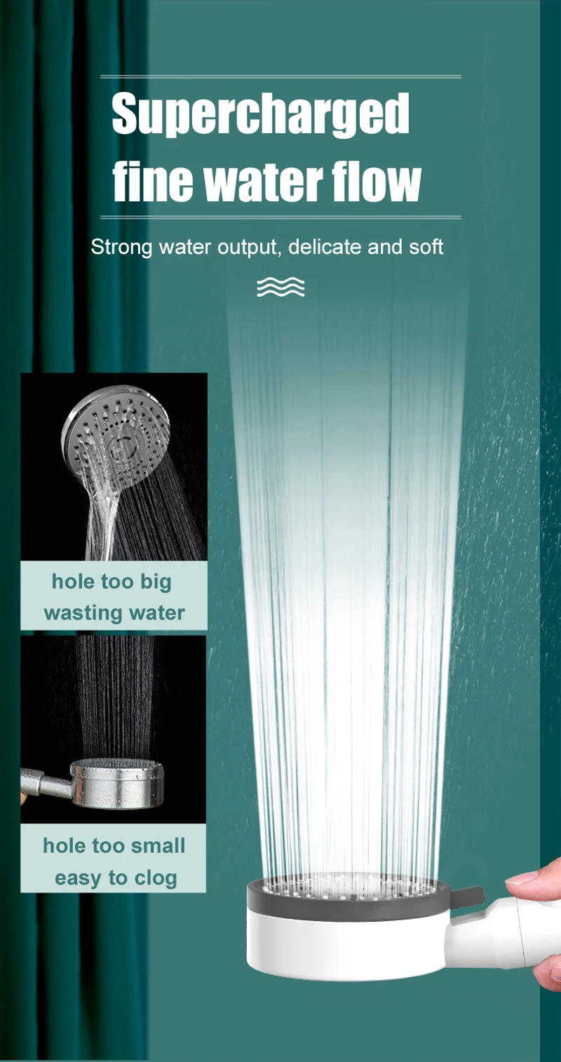 Description Picture 5 of item10 Spray Filtered Shower Head High-Pressure Handheld Water Saving Showerhead Fall Resistance Black White Bathroom Shower Nozzle