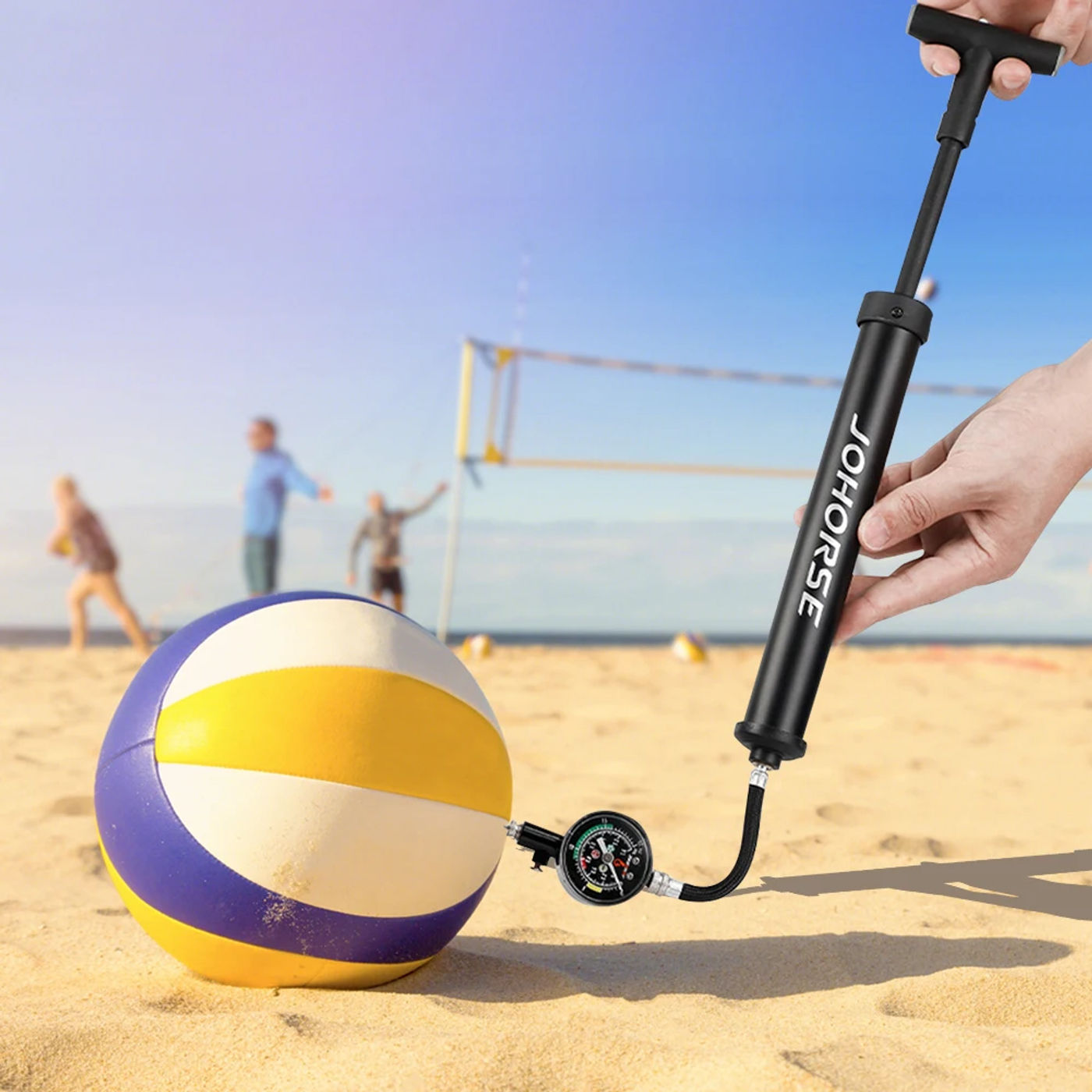Description Picture 4 of itemBall Hand Pump Portable Soccer Pump Inflator Compact Volleyball Pump Multifunction for Basketball Football Volleyball