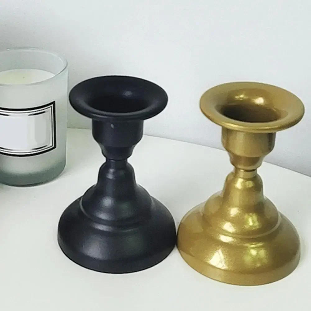 Description Picture 5 of itemCandle Holder Rust-proof Simple Style Retro Appearance Decorative Iron Candle Display Stand Dining Table Ornament Home Supplies