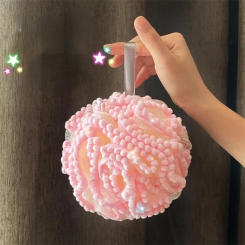 Soft Mesh Bath Sponge Balls Skin Cleaning Brush Shower Puff Body Cleaner Exfoliating Scrubbers Bath Flower Bathing Accessories