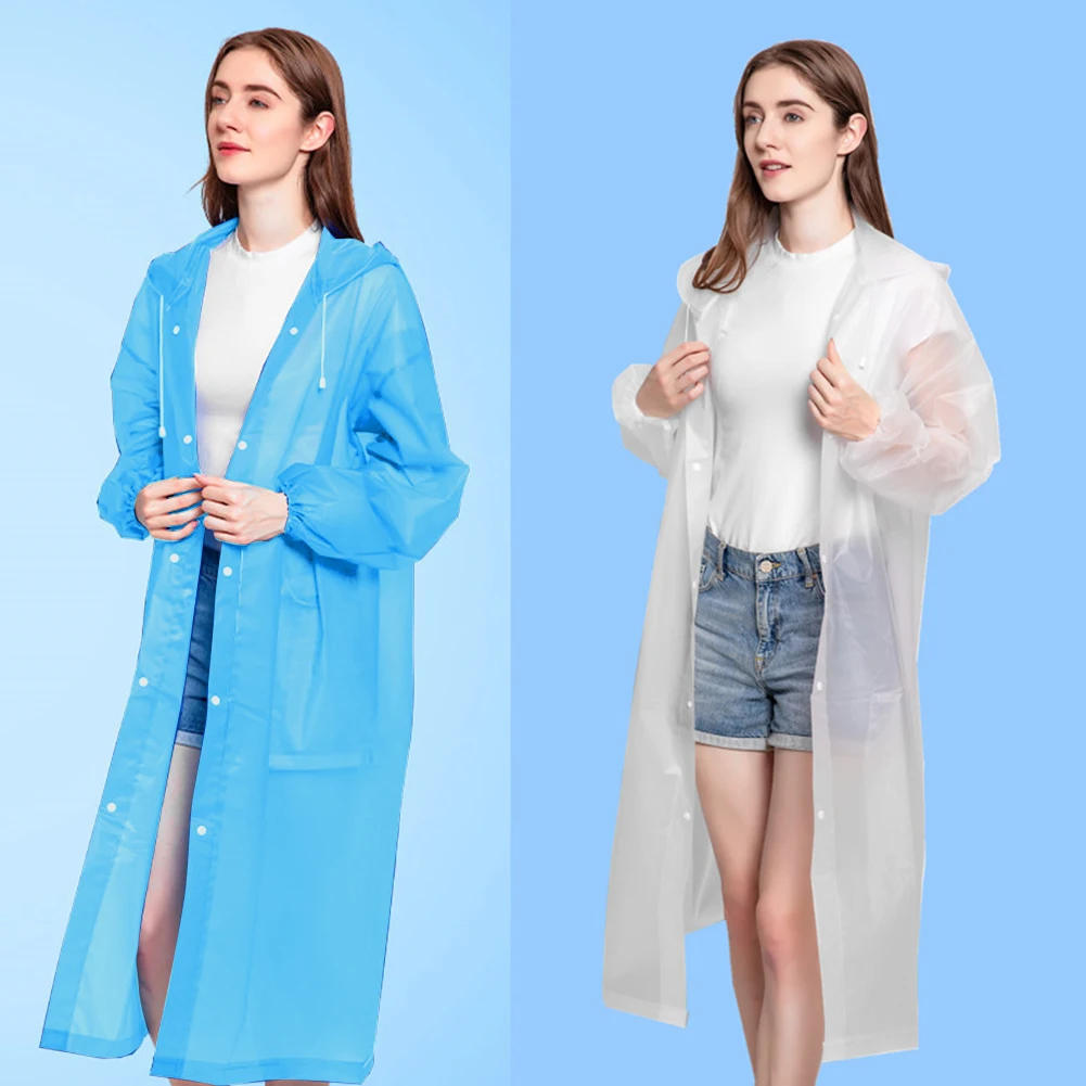 Description Picture 3 of itemFashion Women Man Raincoat Thickened Waterproof Clothing Adult Camping Reusable Poncho Rainwear Hot EVA Rain Coat