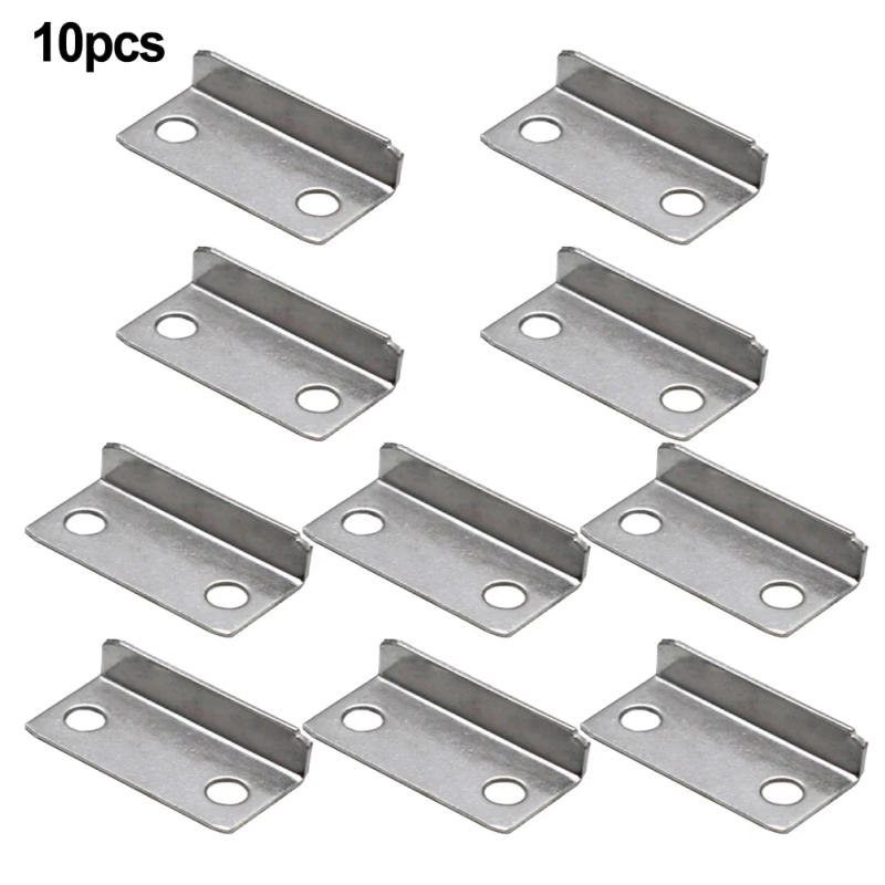 Description Picture 2 of itemHardware Drawer Strike Plate 10Pcs Drawer Lock Strike Plate Home/Office Metal Replacement Silver Tone Brand New