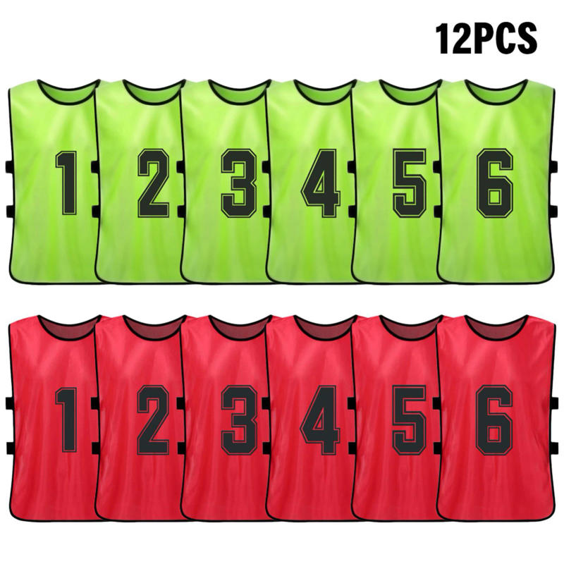 Description Picture 4 of item12PCS Adults Soccer Pinnies Quick Drying Football Team Jerseys Sports Scrimmage Soccer Team Training Numbered Bibs Sports Vest