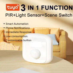 Tuya Wifi Zigbee Mini Human Motion Movement Body PIR  Sensor Light Sensor Scene Switch Function Smart Life Smart Home Security
