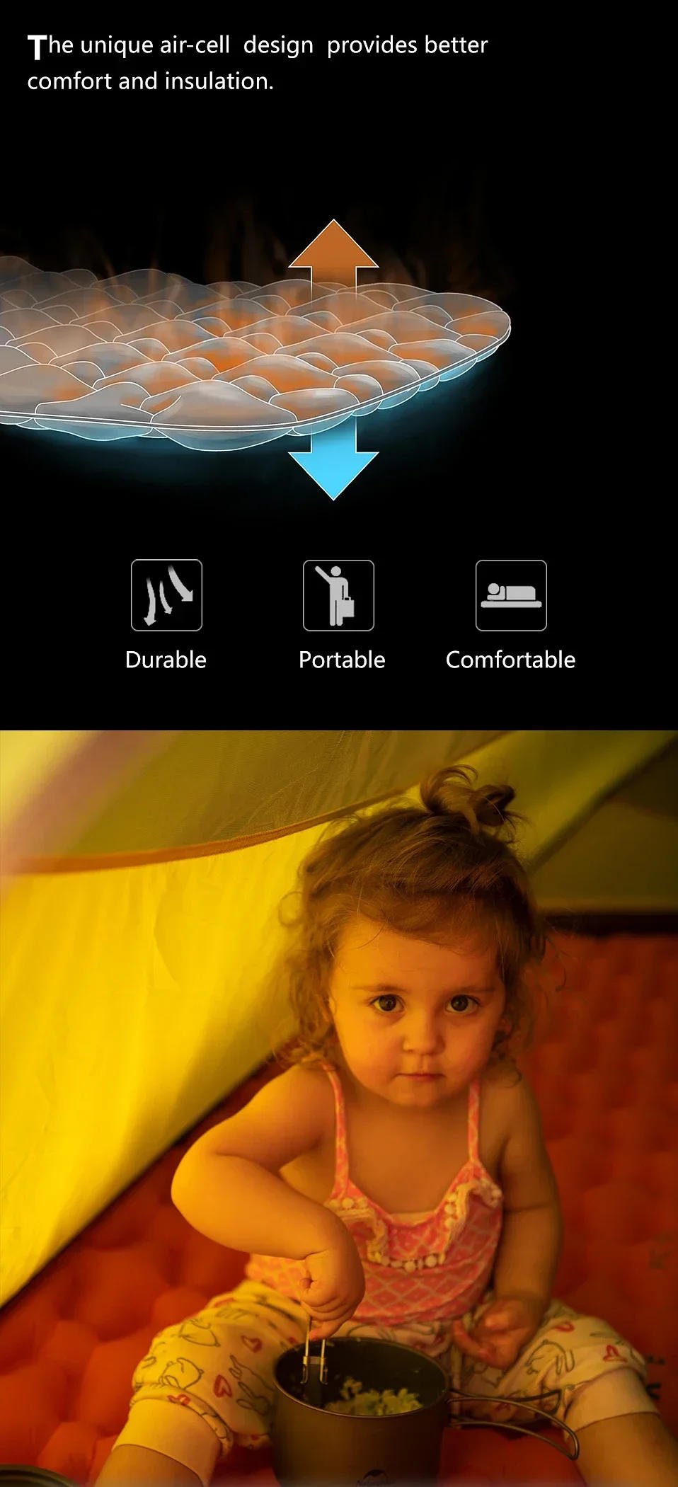 Description Picture 5 of itemNaturehike Inflatable Mattress Camping Mattress Air Mattress Ultralight Outdoor Sleeping Pad Folding Bed Hiking Sleeping Mat