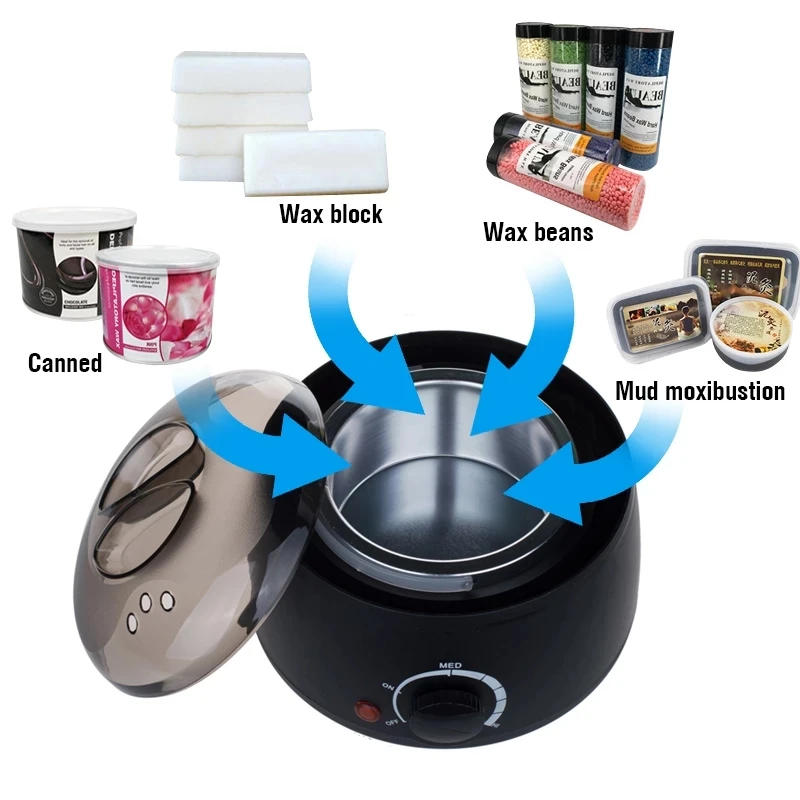 Description Picture 3 of item200/500ML Electric Wax Heater Hot Wax Machine Paraffin Pot Warmer Hair Removal Waxing Machine Wax-melt Epilator Quick Heater