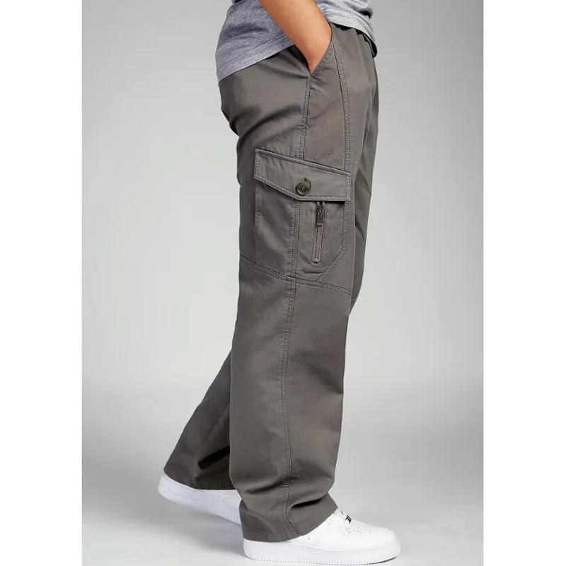 Description Picture 3 of itemMen Thicken Pants Autumn Winter Casual Loose Overall Overalls Cotton  High Waist Cargo Pants Mans Trousers