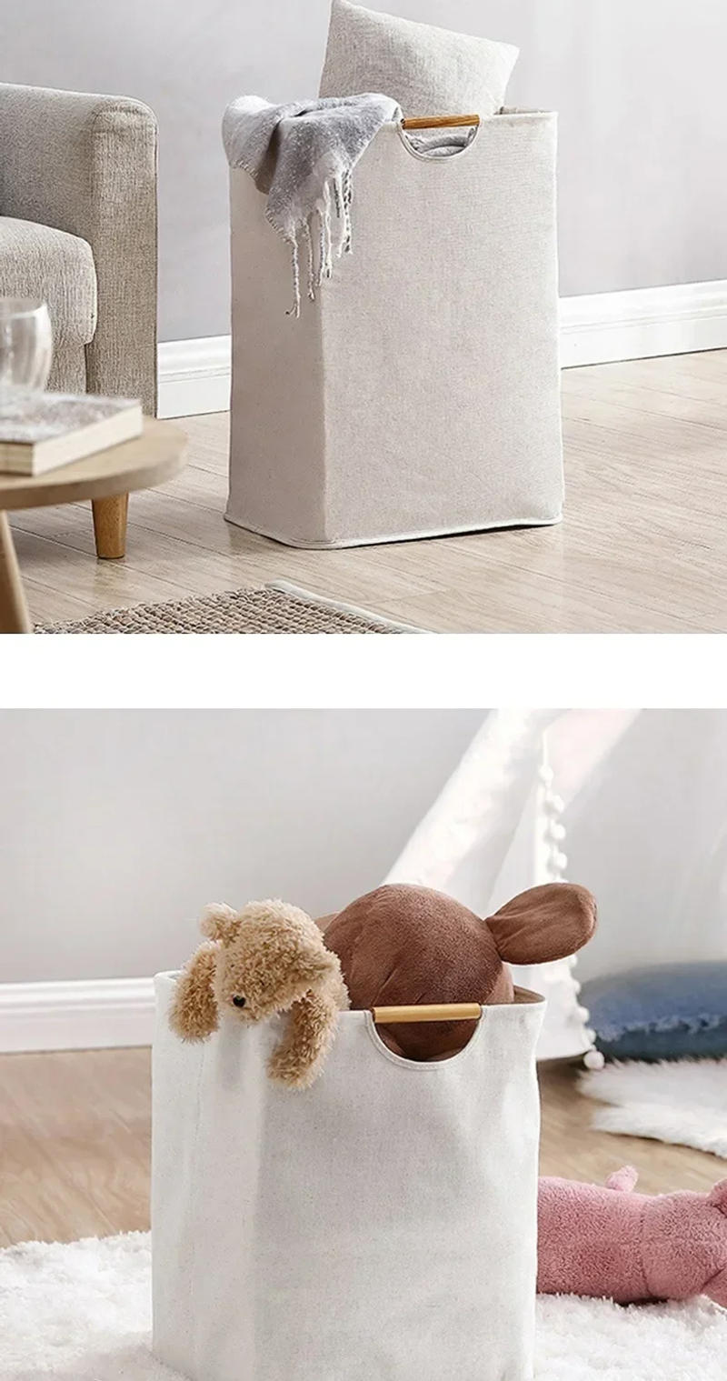 Description Picture 5 of item1PCS Folding Dirty Laundry Sorting Basket High Capacity Washable Toys Dolls Storage with Easy Carry Long Handles Bathroom