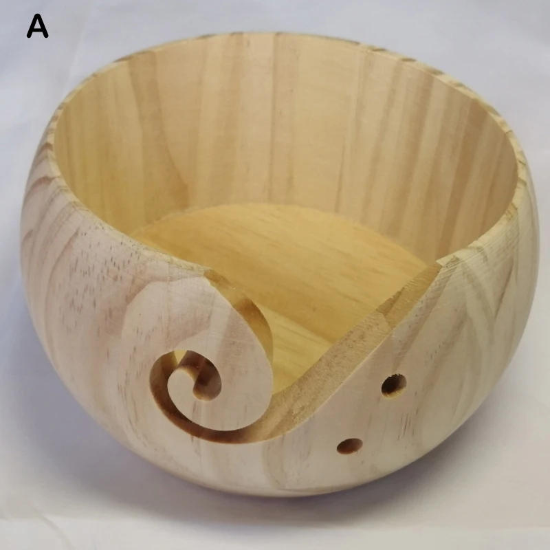 Description Picture 3 of itemWooden Yarn Bowl Crochet Organizer Storage Holder Non Slip Eco-friendly New Handmade DIY For Knitting Crochet Skeins