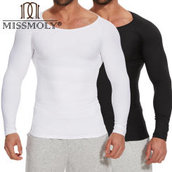 Men Body Shaper Long Sleeve Compression Shirt Waist Trainer Male Corset Slimming Workout Tummy Control Shapewear Undershirt Tops