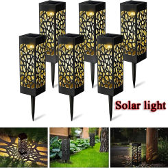 Outdoor Waterproof Solar Light1/2/4/6PCS Beautiful Hollow Lawn Lamp LED Light Sensor Light Garden Floor Plug Decorative Lights