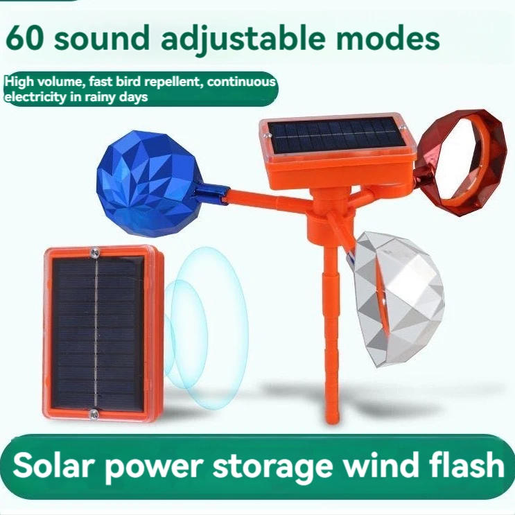 Description Picture 6 of itemSolar Bird Repeller Solar Energy Waterproof Bird Repelling Device 360° Rotating Reflector Farm Orchard Bird Scaring Device