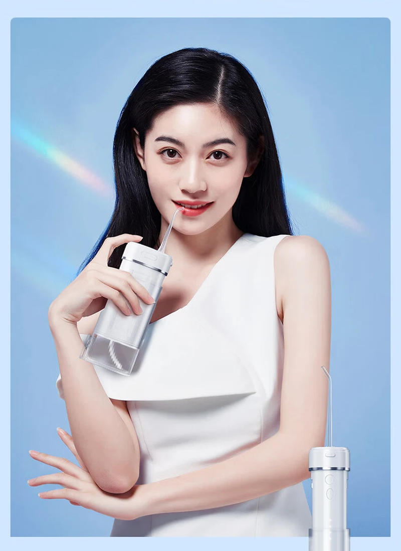 Description Picture 3 of itemAiruidu Portable Smart Electric Oral Irrigator Water Flosser Deodorizes Breath Freshens Breath Prevents Bad Germs 4 Mode Nozzles