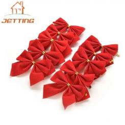 New Year Decoration 12PCS Pretty Bow Xmas Ornament Christmas Tree Decoration Festival Party Home Bowknots Baubles Baubles