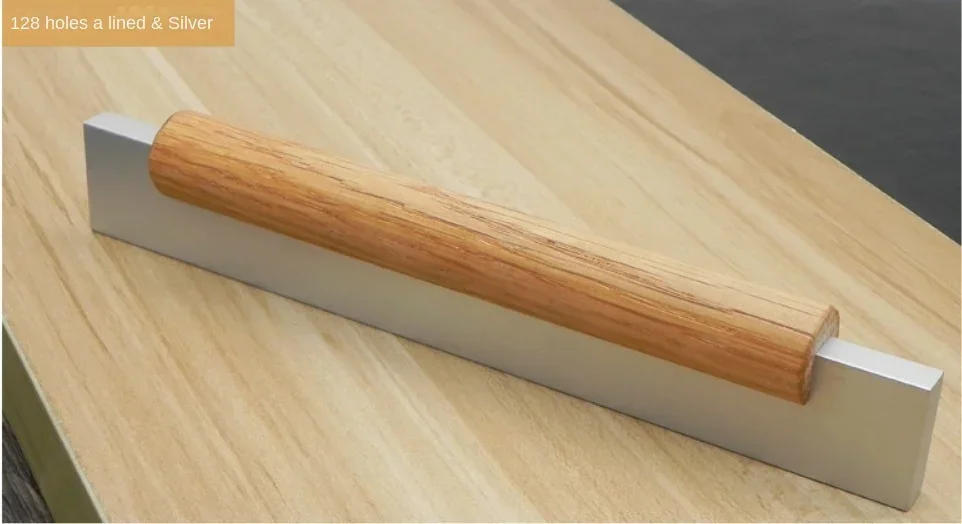 Description Picture 6 of itemBlack Beech Door Handle Hardware Nordic Modern Solid Wood Handle European Simple Cabinet Wardrobe Door Drawer