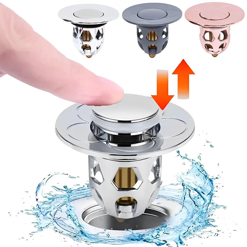 Description Picture 4 of itemBathroom Drain Cover Drain Stopper Pop-Up Bounce Core Basin Drain Filter Valve Hair Catcher Shower Sink Strainer Bath Stopper