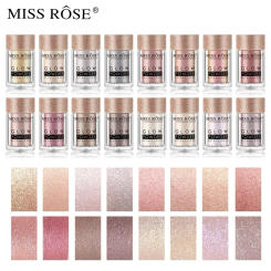 MISS ROSE Holographic Sequins Glitter Shimmer Pigment Eye Shadow Tattoo Lip Nail Body Glitter Festival Party Eye Makeup Powder
