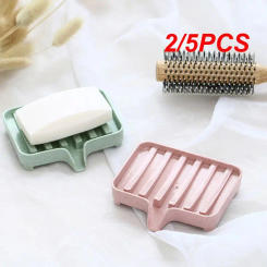2/5PCS Bathroom Soap Dish Bath Storage Box Drain Tray Holder Soaps Holder For Bathroom Toilet Kitchen Rack Cases Supplies