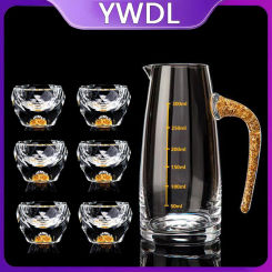 Diamond Cutting Crystal Liquor Glasses Set With Wine Dispenser Vodka Shot Glass Wine Glasses Whiskey Spirits Sake Brandy Teacup