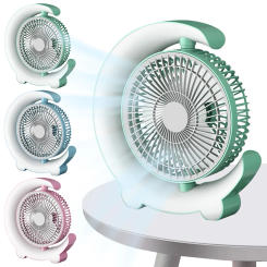 USB Desk Fan 3 Speeds with Colorful Light Personal Fan 360 Degree Rotatable Desktop Fan for Home Office Bedroom Dorm Summer Gift