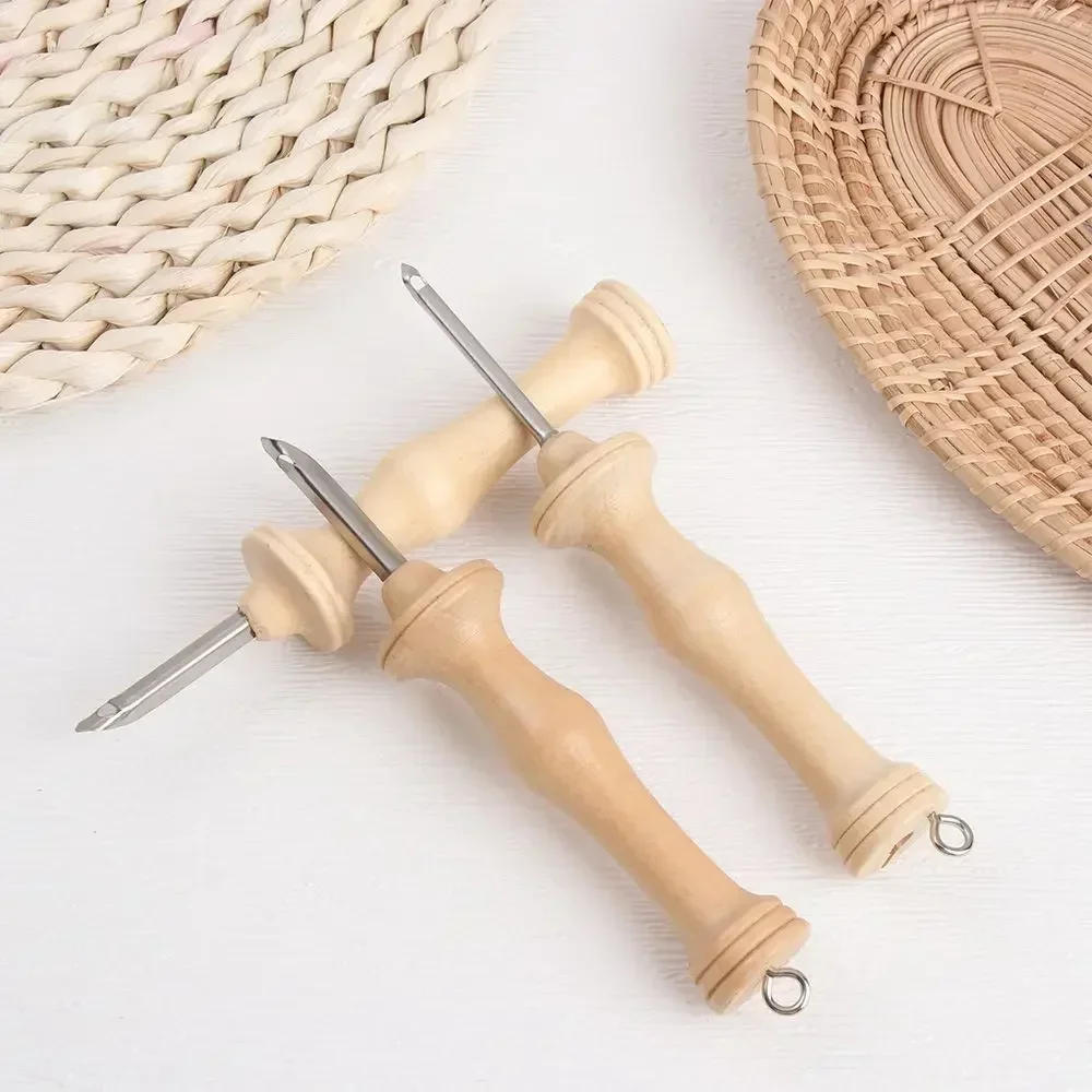 Description Picture 4 of itemDIY Knitting Embroidery Pen Replaceable Head Side Slit Weaving Felting Craft Punch Needle Threader Wooden Handle Sewing Tools