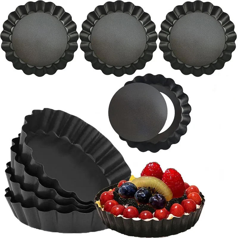 Description Picture 2 of itemBaking Cake Molds Non-Stick Tart Quiche Pans Pan with Removable Bottom Pie Pizza Mould Cup Bakeware Kitchen Tool Accessories