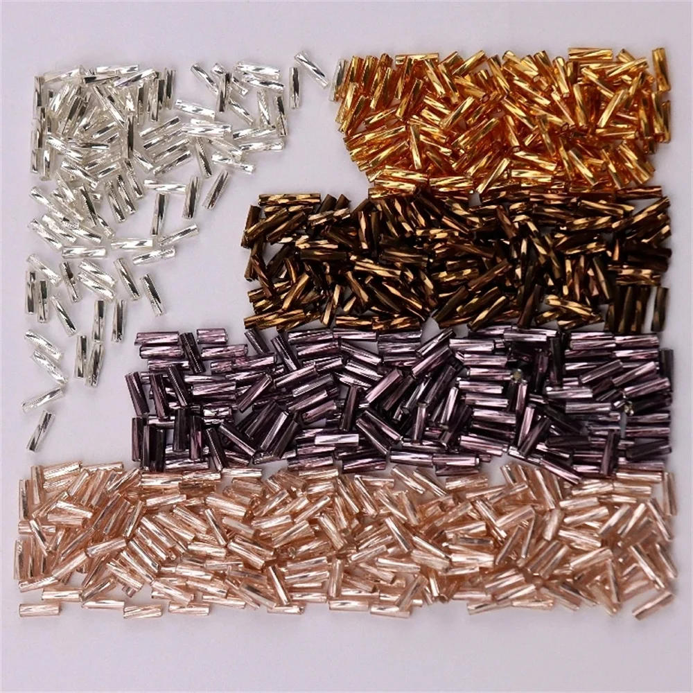 Description Picture 3 of item300Pcs 11/0 Tube Bead 2x6mm Twist Bugles Glass Beads Helical Seedbeads For DIY Bracelet Jewelry Dress Making Garments Accessory