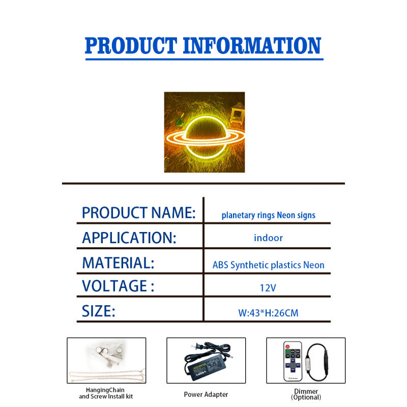 Description Picture 6 of itemStar Planet Neon sign, LED neon light for bedroom decoration, birthday party, children's gifts, create a mysterious atmosphere