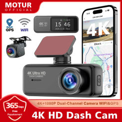 Motur 4K Dash Cam WiFi UHD 3840*2160P Car DVR For Car Surveillance Camera 24H Parking mode Front and Rear Camera GPS APP control