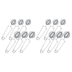 12Pcs Tea Infuser Loose Leaf Tea Snap Ball Tea Strainer Spoon Stainless Steel Tea Filter Steeper With Handle