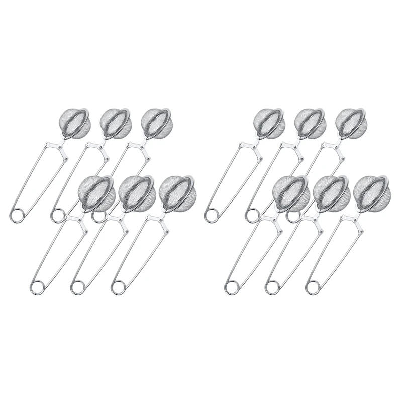 Description Picture 4 of item12Pcs Tea Infuser Loose Leaf Tea Snap Ball Tea Strainer Spoon Stainless Steel Tea Filter Steeper With Handle